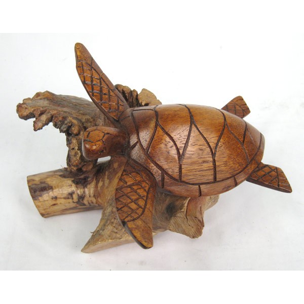 Wooden Turtle On Parasite Wood - Click Image to Close